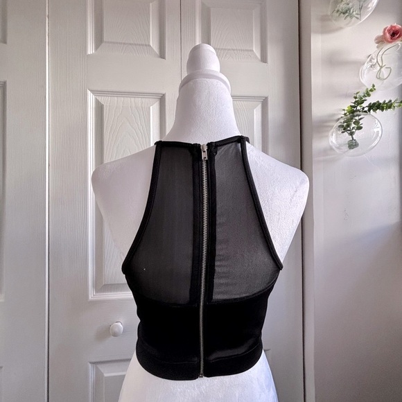 Forever 21 Black Mesh Halter Top - Picture 3 of 5